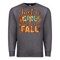Charcoal Heather just a girl who loves fall Premium Sweatshirt - BundleAndBundleShop