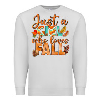 Dove Grey just a girl who loves fall Premium Sweatshirt - BundleAndBundleShop