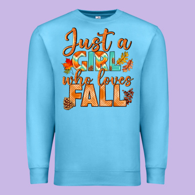 Just A Girl Who Loves Fall Premium Sweatshirt Designed By Bundleandbundleshop