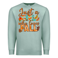 Seafoam just a girl who loves fall Premium Sweatshirt - BundleAndBundleShop