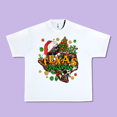 Texas Christmas Urban Heavy Tee Designed By Adodesignshop