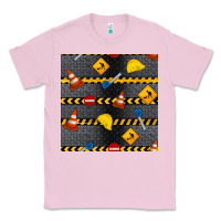 Bubblegum Pink construction signs seamless pattern Classic Tee - BundleAndBundleShop
