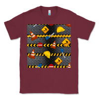 Burgundy construction signs seamless pattern Classic Tee - BundleAndBundleShop