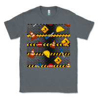 Charcoal Heather construction signs seamless pattern Classic Tee - BundleAndBundleShop