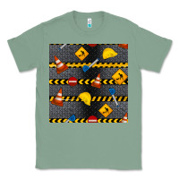 Sage construction signs seamless pattern Classic Tee - BundleAndBundleShop