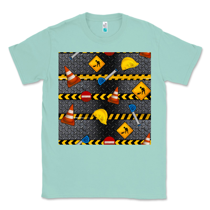 Construction Signs Seamless Pattern Classic Tee by BundleAndBundleShop | Teevron