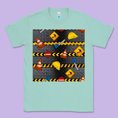 Construction Signs Seamless Pattern Classic Tee Designed By Bundleandbundleshop