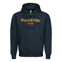 Navy black history Zipper Hoodie - MaliasSmallBusiness