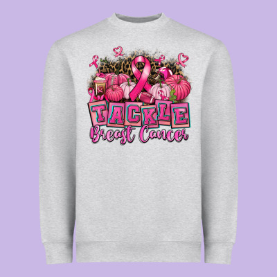 Tackle Breast Cancer With Pumpkin Heavyweight Sweatshirt Designed By Adodesignshop
