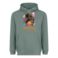 Sage Messy Bun Nursing With Leopard Glasses Bbs Heavyweight Hoodie - BundleAndBundleShop