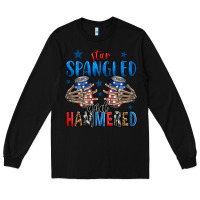 Black star spangled and hammered skeleton hand Long Sleeve Tee - Jasminsmagicworld