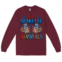 Burgundy star spangled and hammered skeleton hand Long Sleeve Tee - Jasminsmagicworld
