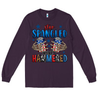 Plum star spangled and hammered skeleton hand Long Sleeve Tee - Jasminsmagicworld
