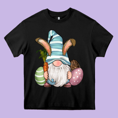 Heavy Core Tee Easter Bunny Gnomes with Egg and Carrot