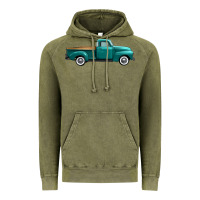 Vintage Olive western truck right side view Vintage Hoodie - FaDigitalArtStudio