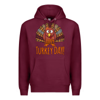 Burgundy Happy Turkey Day - Thanksgiving Party Premium Hoodie - Bettercallsaul