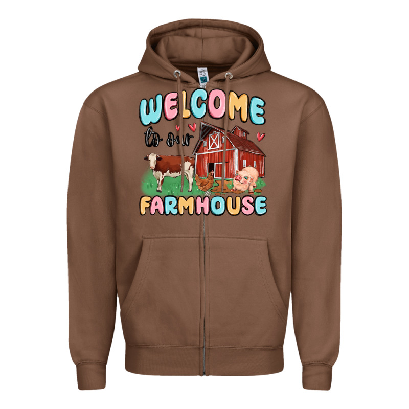 Welcome To Our Farmhouse Zipper Hoodie by MaliasSmallBusiness | Teevron