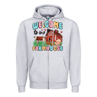 Heather Grey welcome to our farmhouse Zipper Hoodie - MaliasSmallBusiness