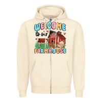 Sandshell welcome to our farmhouse Zipper Hoodie - MaliasSmallBusiness