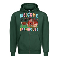 Sports Green welcome to our farmhouse Zipper Hoodie - MaliasSmallBusiness