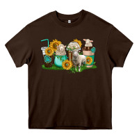 Chocolate Brown Sheep coffee cups Heavy Core Tee - texasbilliewilder
