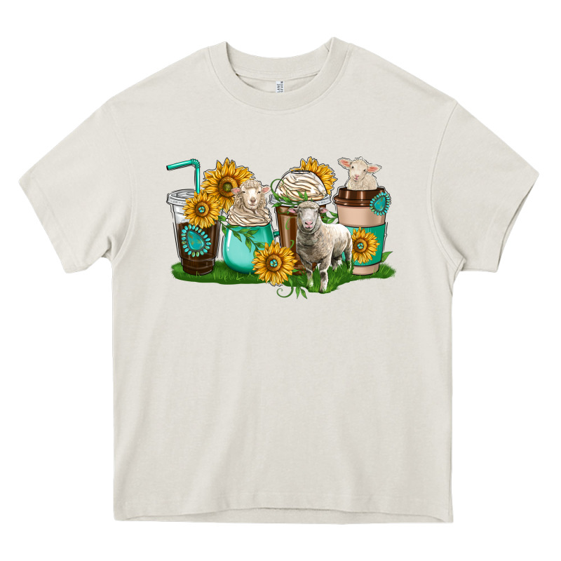 Sheep Coffee Cups Heavy Core Tee by texasbilliewilder | Teevron