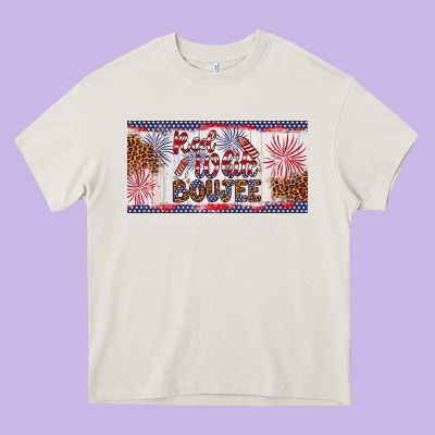 Red White Boujee Heavy Core Tee Designed By Artiststas