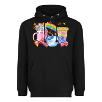 Black Unicorn Coffee Cup With Star Bbs Heavyweight Hoodie - BundleAndBundleShop