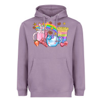 Lavender Unicorn Coffee Cup With Star Bbs Heavyweight Hoodie - BundleAndBundleShop