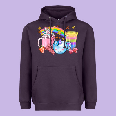 Unicorn Coffee Cup With Star Bbs Heavyweight Hoodie Designed By Bundleandbundleshop