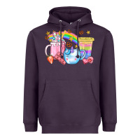 Plum Unicorn Coffee Cup With Star Bbs Heavyweight Hoodie - BundleAndBundleShop