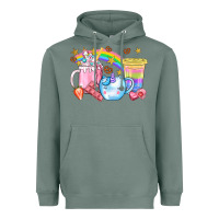 Sage Unicorn Coffee Cup With Star Bbs Heavyweight Hoodie - BundleAndBundleShop