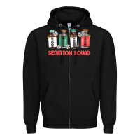 Black sedation squad Zipper Hoodie - MaliasSmallBusiness