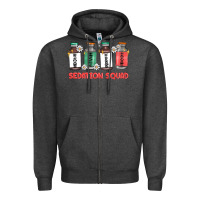 Charcoal Heather sedation squad Zipper Hoodie - MaliasSmallBusiness