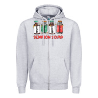 Heather Grey sedation squad Zipper Hoodie - MaliasSmallBusiness