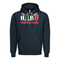 Navy sedation squad Zipper Hoodie - MaliasSmallBusiness