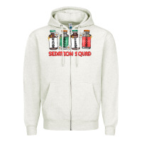 Oatmeal Heather sedation squad Zipper Hoodie - MaliasSmallBusiness