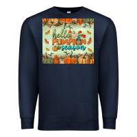 Navy hello pumpkin season tumbler Premium Sweatshirt - BundleAndBundleShop