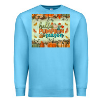 Ocean Blue hello pumpkin season tumbler Premium Sweatshirt - BundleAndBundleShop