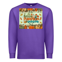 Purple hello pumpkin season tumbler Premium Sweatshirt - BundleAndBundleShop