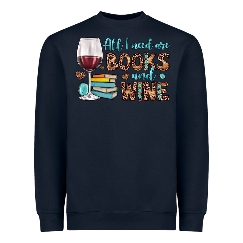 All I Need Are Books And Wine Heavyweight Sweatshirt by JahusDesignShop | Teevron