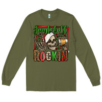 Army Green jingle bell rockin skeleton christmas Long Sleeve Tee - Jasminsmagicworld