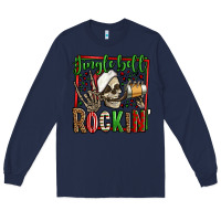 Navy jingle bell rockin skeleton christmas Long Sleeve Tee - Jasminsmagicworld