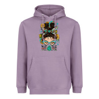 Lavender Western Messy Bun Mom With Sunflower Heavyweight Hoodie - BundleAndBundleShop