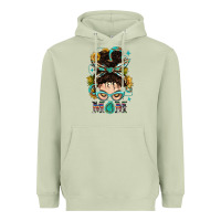 Matcha Western Messy Bun Mom With Sunflower Heavyweight Hoodie - BundleAndBundleShop