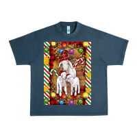 Midnight Navy Christmas goat family Urban Heavy Tee - Artiststas