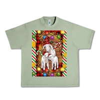 Oil Green Christmas goat family Urban Heavy Tee - Artiststas
