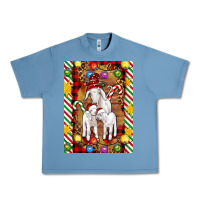 Pebble Blue Christmas goat family Urban Heavy Tee - Artiststas