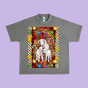 Christmas Goat Family Urban Heavy Tee Designed By Artiststas