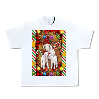 White Christmas goat family Urban Heavy Tee - Artiststas